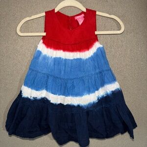 Isaac Mizrahi size 4t Red white Blue Tie-Dye tank dress